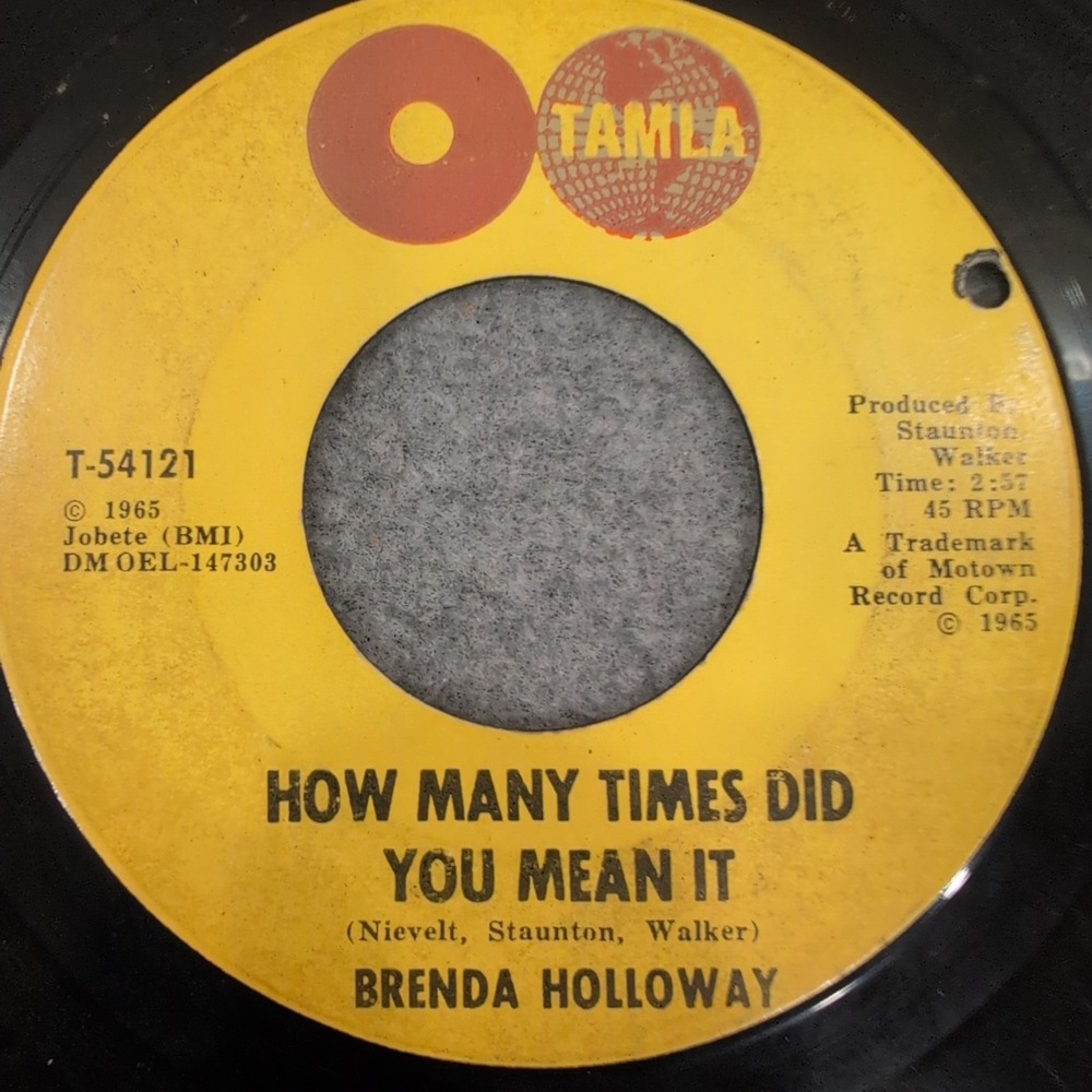 Brenda Holloway You Can Cry On‎ My Shoulder Tamla T-54121 45 RPM Soul Vinyl 1965